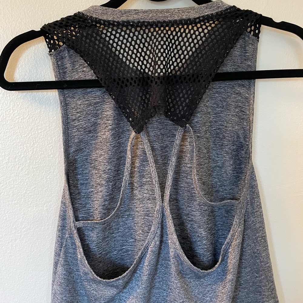 RARE Kiava | Strappy Mesh Racerback Tank | Size XS | Black and Gray - Picture 4 of 7